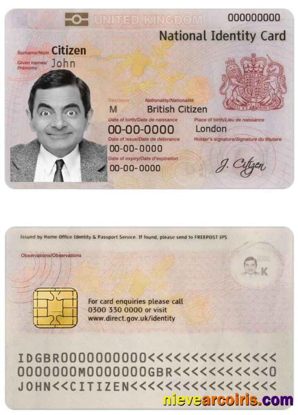 United Kingdom ID Identity Card 1